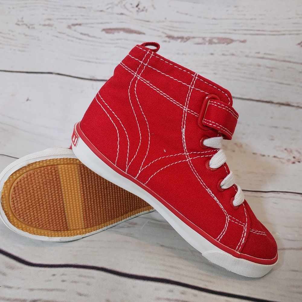 Red child's shoes